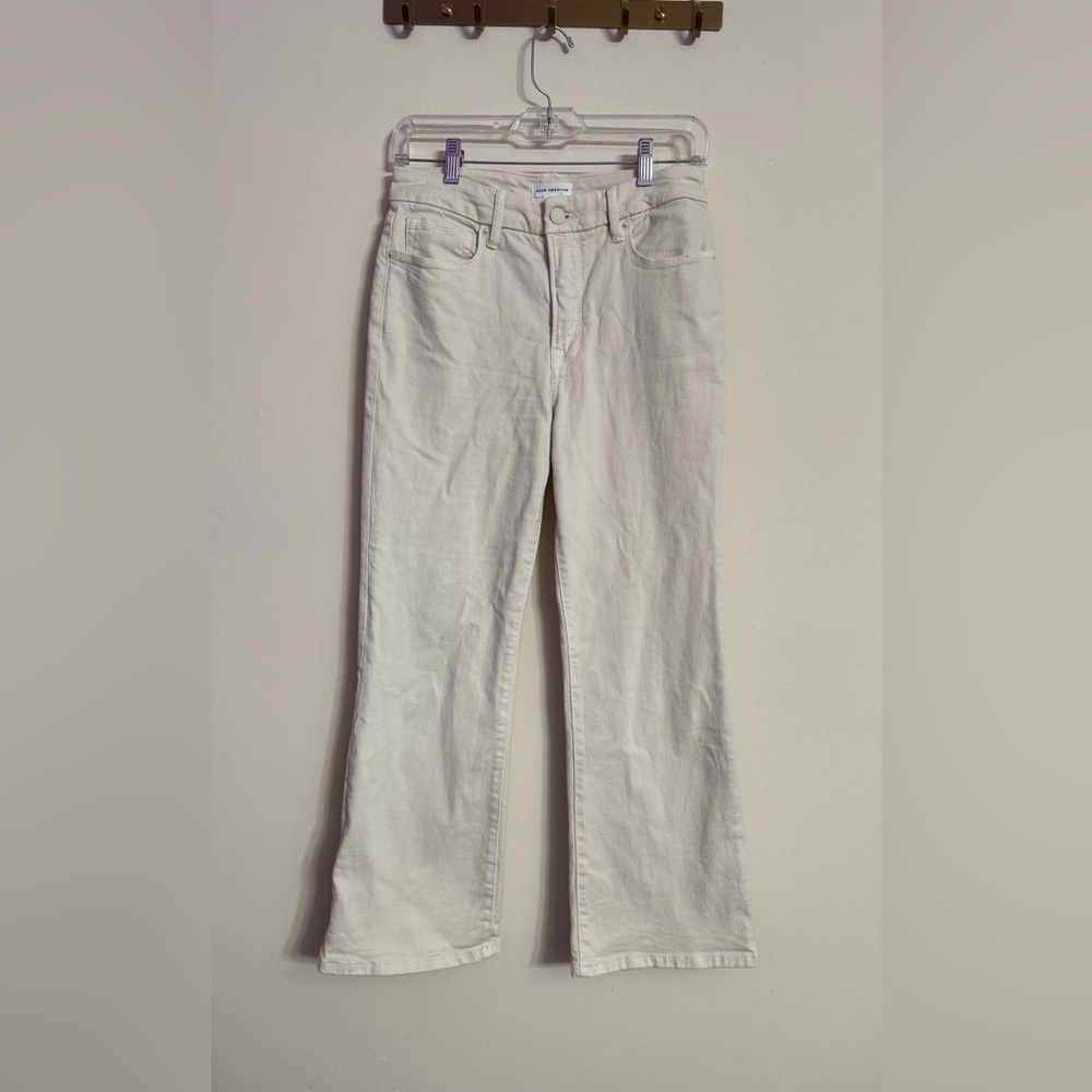 Good American Classic Good Legs Crop Mini Boot Bone 001 Jeans Women's Size 4/27 - Picture 1 of 5